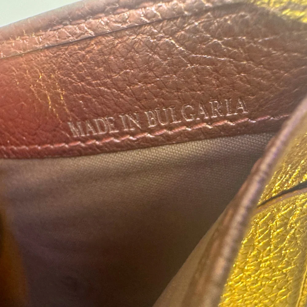 Jimmy Choo Mini Trifold Wallet Star Studded Nino Copper Metallic Leather EUC - Picture 6 of 11